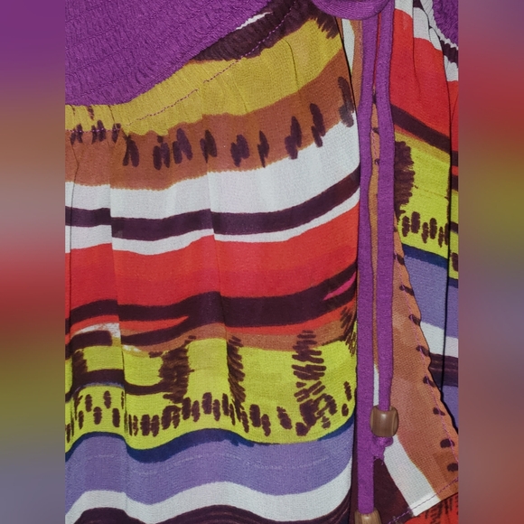 Plus Size 14/16 Lane Bryant Summer Dress purple beachy 1X can be strapless - Picture 5 of 6